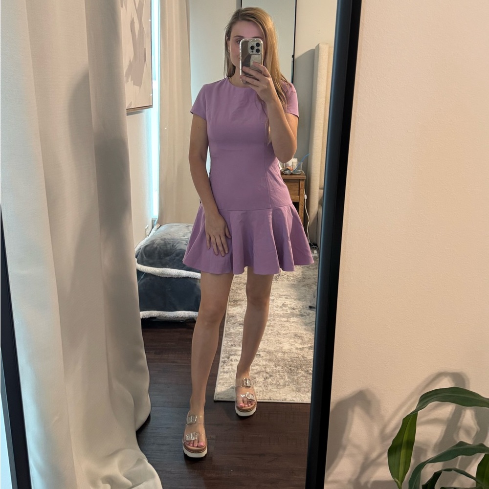Elegant Classy Simple Lavender Purple Women's Mini Dress - Picture 3 of 8